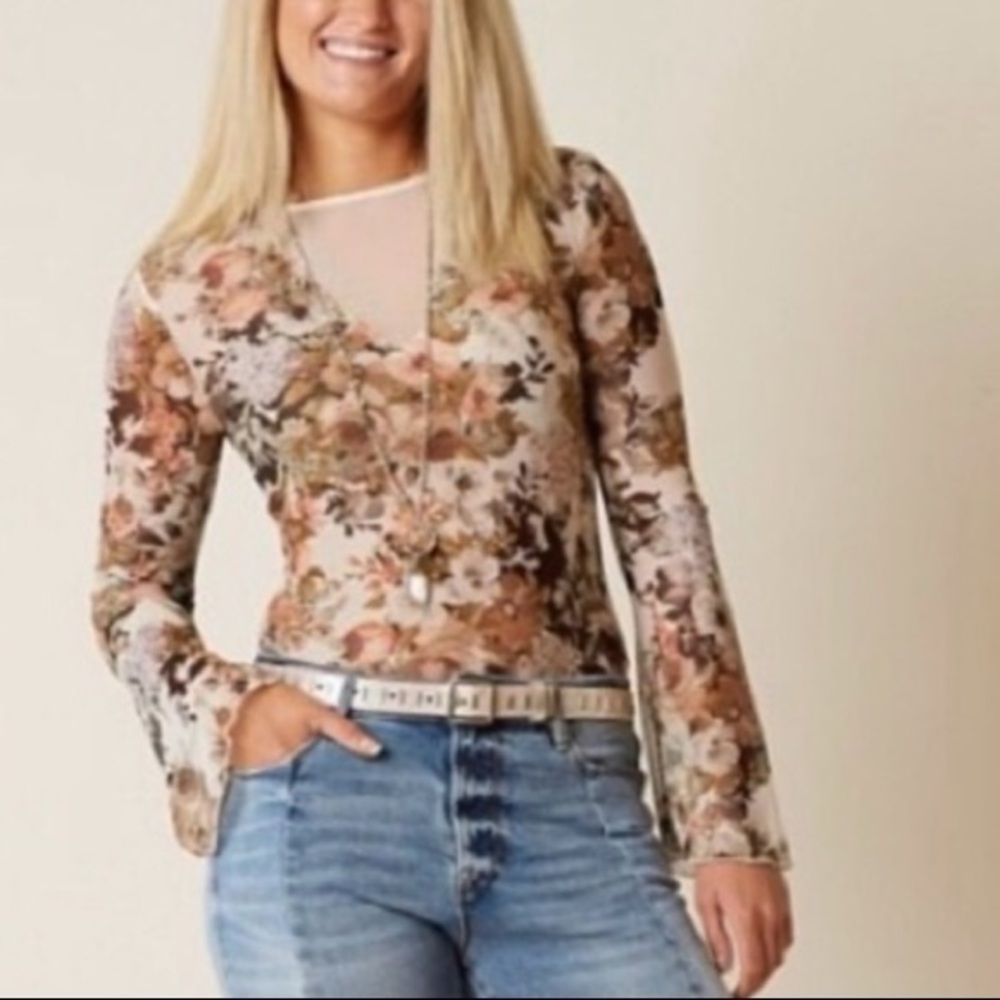 FP Movement by Free People Floral Long Sleeve Blouse